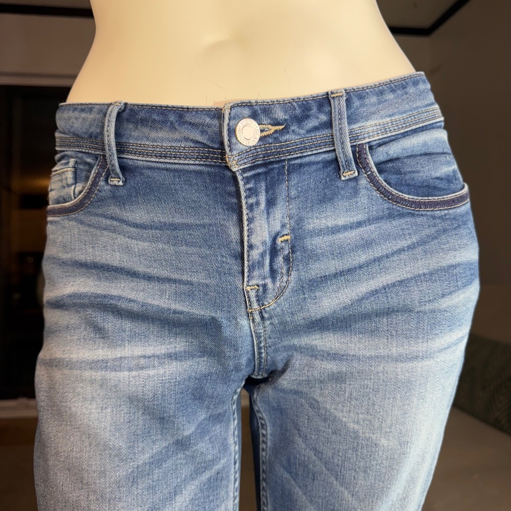 Guess 1981 Skinny Jeans Light Wash Whiskered Denim Y2K Streetwear Womens Sz 28 - Picture 15 of 15